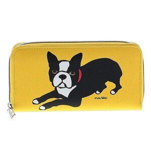 Marc Tetro Boston Terrier Long Zip Wallet Bright Yellow - NWT